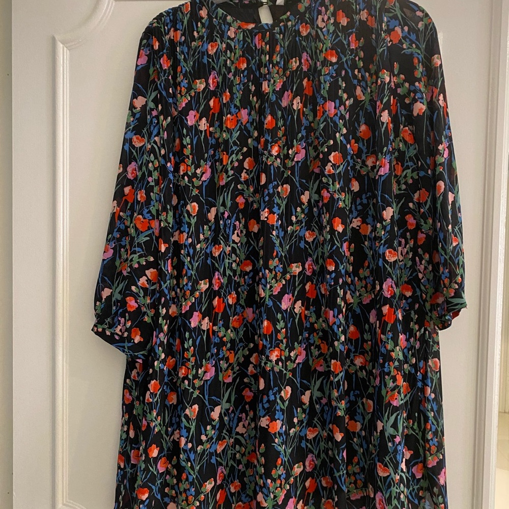 Zara pleated floral dress cá